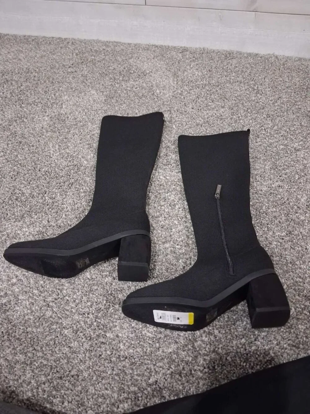 Anne Klein Alina Knee-High Boots – Black Knit – Size 6 (BNWT)